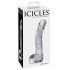 Icicles No. 61 - szklane dildo z jądrami i penisem (półprzezroczyste) 