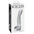 Icicles No. 61 - szklany dildo z jądrami i penisem (przezroczysty)