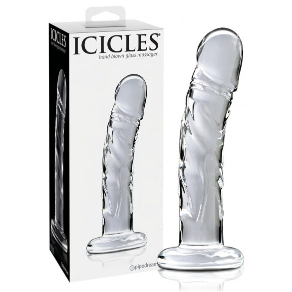 Icicles No. 62 - szklany dildo w kształcie penisa (przezroczysty)