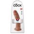 King Cock 9 - dildo z zaciskiem (23 cm) - ciemny naturalny 