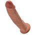 King Cock 9 - dildo z zaciskiem (23 cm) - ciemny naturalny 