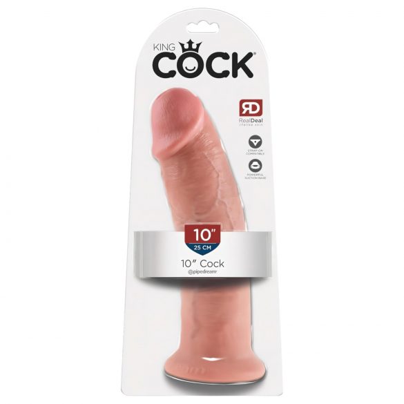 King Cock 10 - duży dildo z przyssawką (25 cm) - naturalny