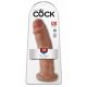 King Cock 10 - duży dildo z przyssawką (25 cm) - ciemny naturalny