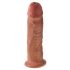 King Cock 10 - duże dildo z zaciskiem (25 cm) - ciemny naturalny 