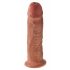 King Cock 10 - duży dildo z przyssawką (25 cm) - ciemny naturalny