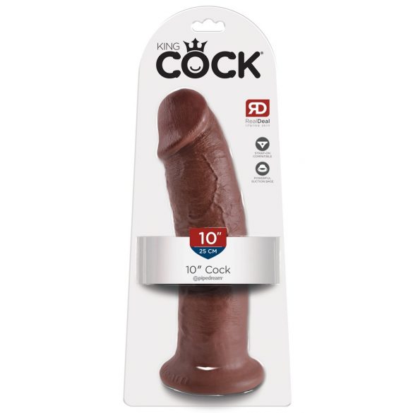 King Cock 10 - duże dildo z zaciskiem (25 cm) - brązowe 