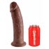 King Cock 10 - duży dildo z przyssawką (25 cm) - brązowy