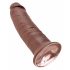 King Cock 10 - duży dildo z przyssawką (25 cm) - brązowy