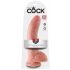 King Cock 9 - duży dildo z przyssawką i jądrami (23 cm) - naturalny kolor