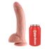 King Cock 9 - duże dildo z zaciskiem na jądra (23 cm) - naturalne 