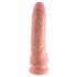 King Cock 9 - duże dildo z zaciskiem na jądra (23 cm) - naturalne 