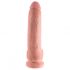 King Cock 9 - duży dildo z przyssawką i jądrami (23 cm) - naturalny kolor