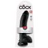 King Cock 9 - duże dildo z zaciskiem na jądra (23 cm) - czarny 