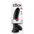 Król Cock 9 - duży dildo z przyssawką i jądrami (23 cm) - czarny