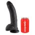 King Cock 9 - duże dildo z zaciskiem na jądra (23 cm) - czarny 