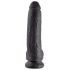 King Cock 9 - duże dildo z zaciskiem na jądra (23 cm) - czarny 