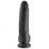 King Cock 9 - duży dildo z przyssawką i jądrami (23cm) - czarny