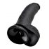 King Cock 9 - duży dildo z przyssawką i jądrami (23cm) - czarny