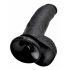 Król Cock 9 - duży dildo z przyssawką i jądrami (23 cm) - czarny