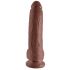 King Cock 9 - duże dildo z zaciskiem na jądra (23 cm) - brązowy 