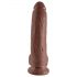 Król Cock 9 - duży, z przyssawką i jądrami dildo (23 cm) - brązowy