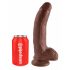 King Cock 9 - duże dildo z zaciskiem na jądra (23 cm) - brązowy 