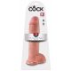 King Cock 11 - duże dildo z zaciskiem na jądra (28 cm) - naturalne 