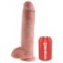 Król Cock 11 - przyssawkowy dildo z jądrami (28 cm) - naturalny