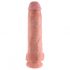 King Cock 11 - przyssawkowy, z jądrami dildo (28 cm) - naturalny