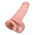 King Cock 11 - duże dildo z zaciskiem na jądra (28 cm) - naturalne 