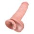 King Cock 11 - przyssawkowy, z jądrami dildo (28 cm) - naturalny