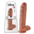 King Cock 11 - duże dildo z zaciskiem na jądra (28 cm) - ciemny naturalny 