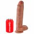 King Cock 11 - przyssawkowy dildo z jądrami (28cm) - ciemny naturalny