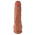 King Cock 11 - duże dildo z zaciskiem na jądra (28 cm) - ciemny naturalny 