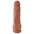 Król Cock 11 - przyssawkowy dildo z jądrami (28cm) - ciemny odcień naturalny