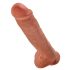 King Cock 11 - duże dildo z zaciskiem na jądra (28 cm) - ciemny naturalny 