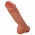 King Cock 11 - przyssawkowy dildo z jądrami (28cm) - ciemny naturalny