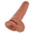 King Cock 11 - duże dildo z zaciskiem na jądra (28 cm) - ciemny naturalny 