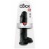 King Cock 11 - duże dildo z zaciskiem na jądra (28 cm) - czarny 