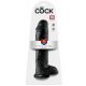 King Cock 11 - duże dildo z zaciskiem na jądra (28 cm) - czarny 