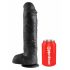 King Cock 11 - duże dildo z zaciskiem na jądra (28 cm) - czarny 