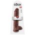 King Cock 11 - duży przyssawkowy dildo z jądrami (28cm) - brązowy