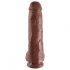 King Cock 11 - duży dildo z przyssawką i jądrami (28 cm) - brązowy