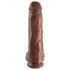 King Cock 11 - duży przyssawkowy dildo z jądrami (28cm) - brązowy