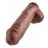 King Cock 11 - duży przyssawkowy dildo z jądrami (28cm) - brązowy