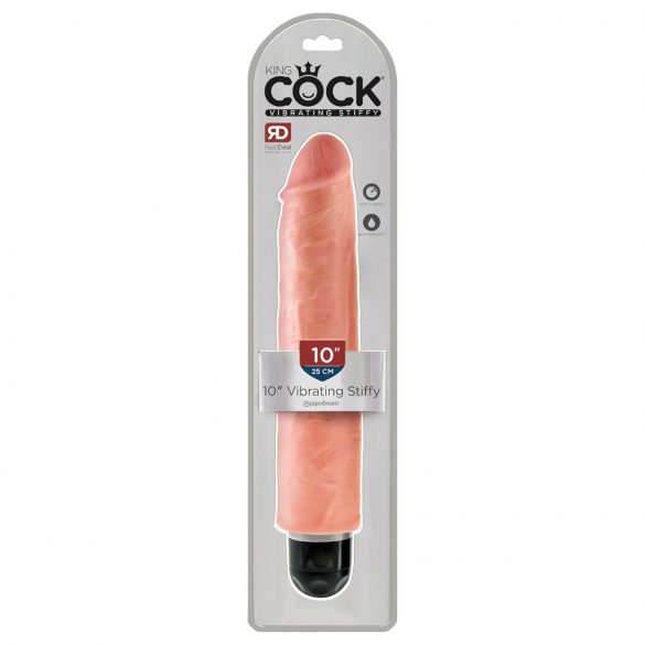 Król Cock 10 Stiffy - wodoodporny, realistyczny wibrator (25 cm) - naturalny