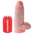 King Cock 9 Gruby - przyssawkowy dildo z jądrami (23 cm) - naturalny