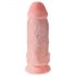 King Cock 9 Gruby - przyssawkowy dildo z jądrami (23 cm) - naturalny