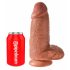 King Cock 9 Chubby - zaciskane dildo do jąder (23 cm) - ciemny naturalny 