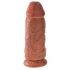 King Cock 9 Chubby - zaciskane dildo do jąder (23 cm) - ciemny naturalny 